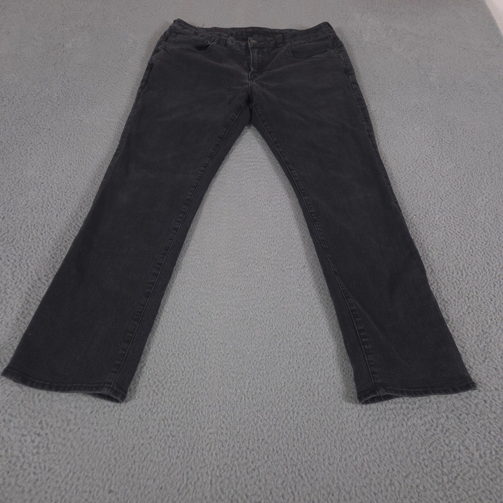 Buffalo Jeans Mens 36x32 Black Straight Six Straight Leg Faded Denim Pants